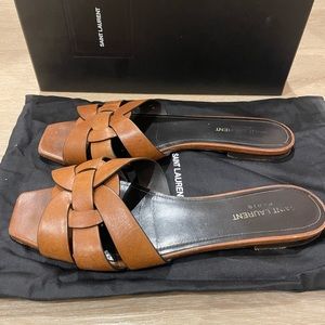 Saint Laurent Slide Sandals 40.5 Maine Safari